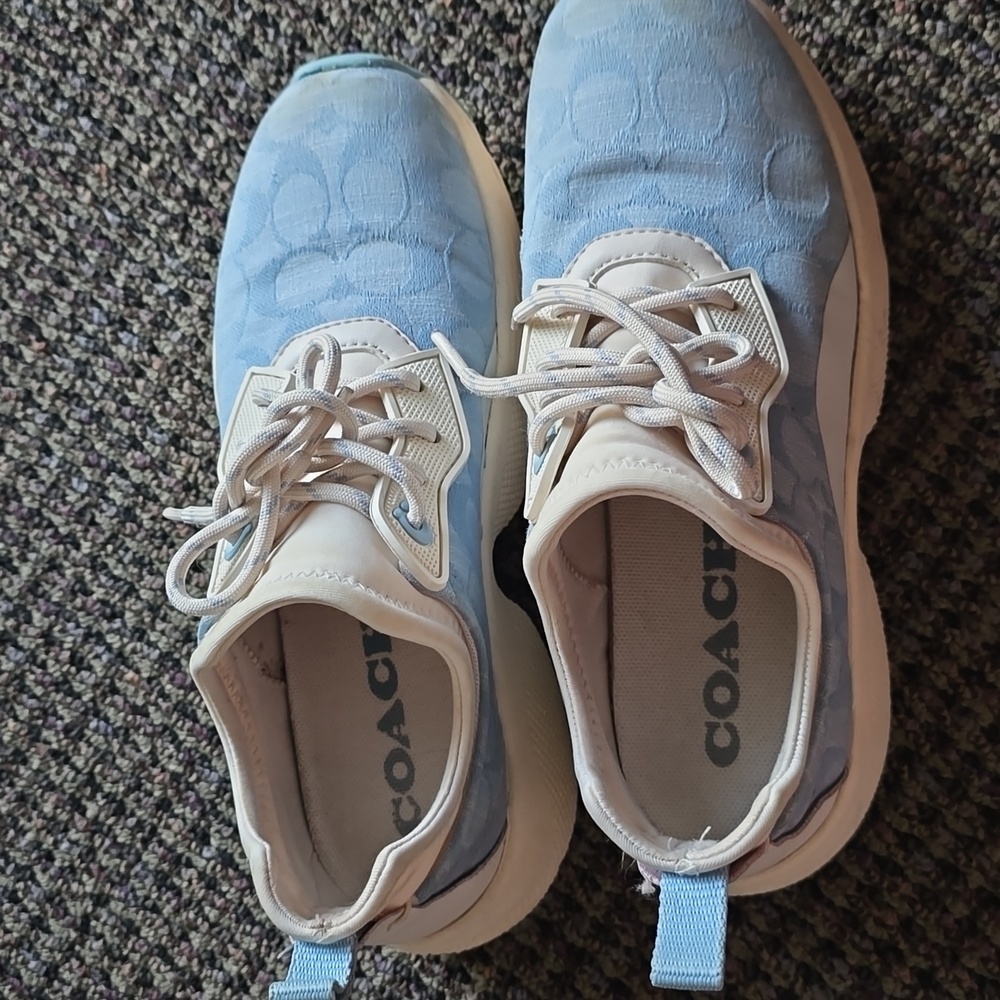 COACH Blue and Cream Sneakers - Picture 8 of 12